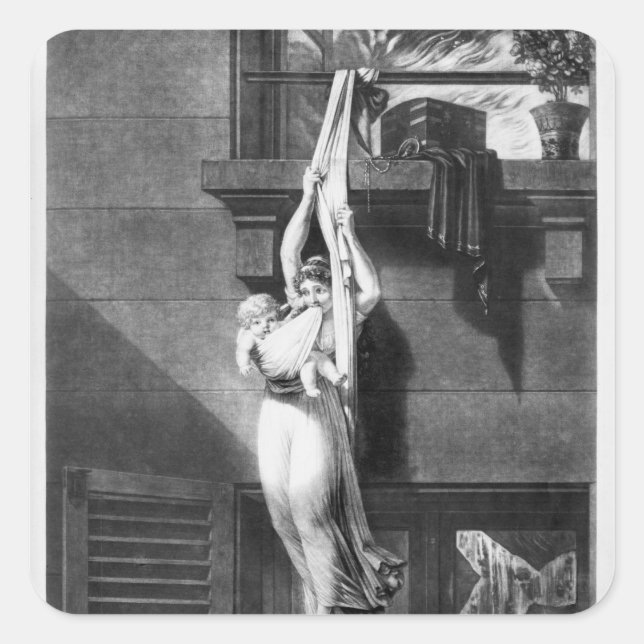 Fire Square Sticker (Front)