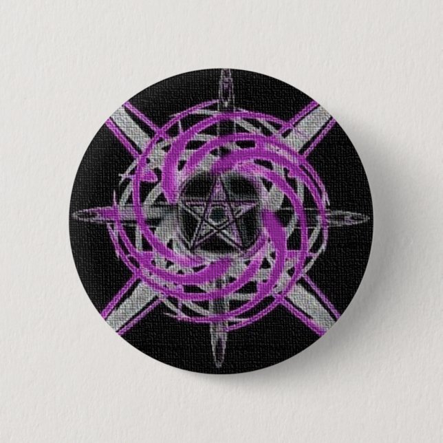 Fire Star Purple 2 Inch Round Button (Front)