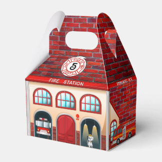 Fire Station House | Firefighter Birthday Party Favor Box