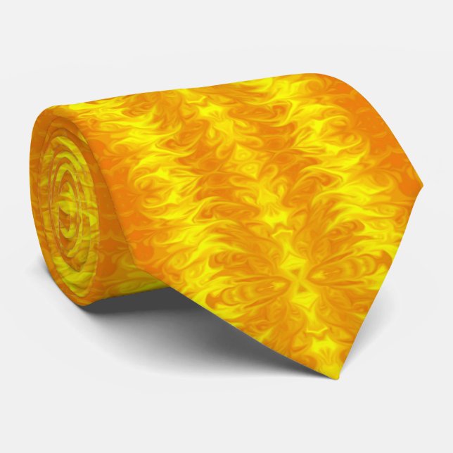 Fire Storm Yellow Necktie (Rolled)