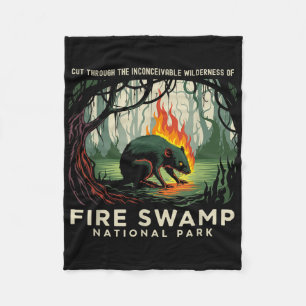Fire Swamp National Park Camping Hiking Mountain Fleece Blanket