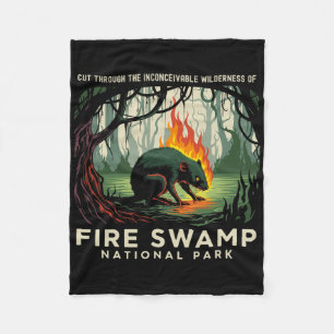 Fire Swamp National Park Camping Hiking Mountain Fleece Blanket