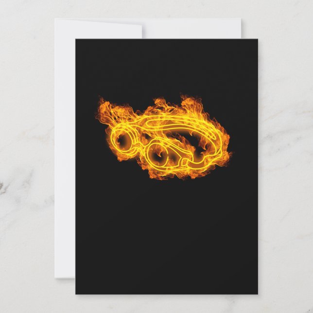 Fire Swimming Flames Swim Sport Invitation (Front)