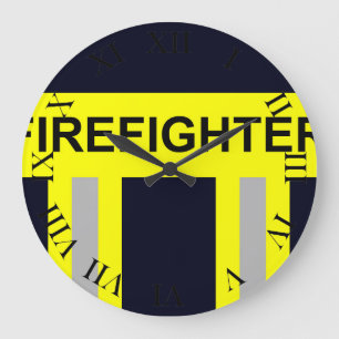 fire symbol uniform blue large clock