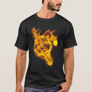 Fire Table Tennis Ball And Racket Flaming Ping Pon T-Shirt