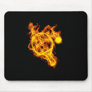 Fire Table Tennis Flames Bat Paddle Table Tennis P Mouse Pad