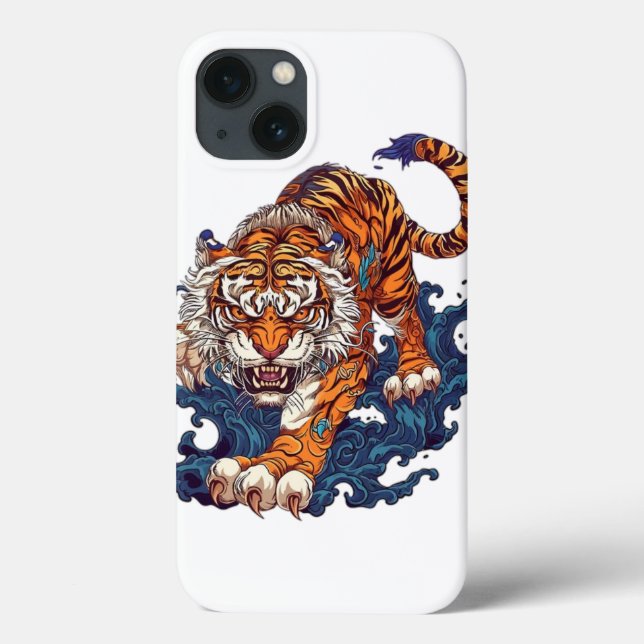 Fire tiger jump in craiyon  Case-Mate iPhone case (Back)