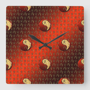 Fire Tiger Square Wall Clock