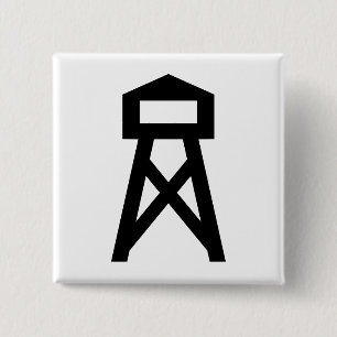 Fire Tower 2 Inch Square Button