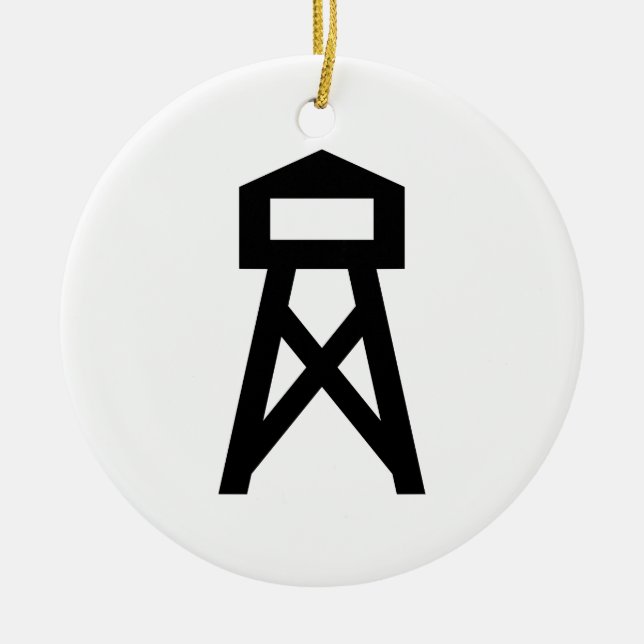 Fire Tower Ceramic Ornament (Front)