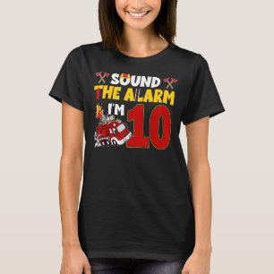 Fire Truck 10 Year Old Firefighter 10th Birthday B T-Shirt