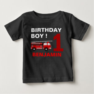 Fire Truck 1st Birthday Party Baby T-Shirt