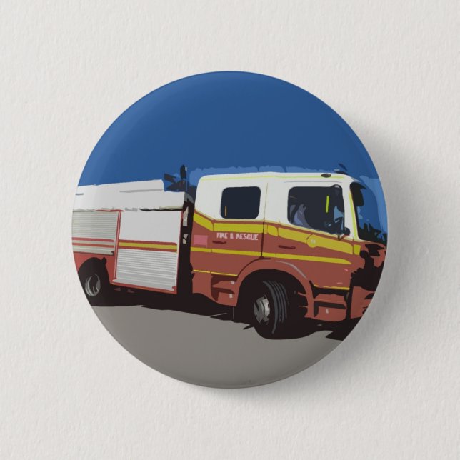 Fire Truck 2 Inch Round Button (Front)
