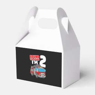 Fire Truck 2 Year Old Firefighter 2nd Birthday Favor Box