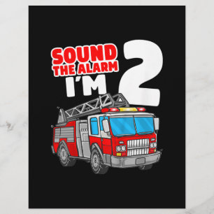 Fire Truck 2 Year Old Firefighter 2nd Birthday Letterhead