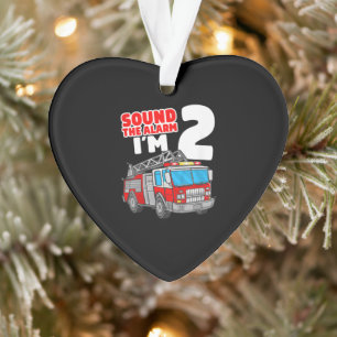 Fire Truck 2 Year Old Firefighter 2nd Birthday Ornament