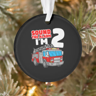 Fire Truck 2 Year Old Firefighter 2nd Birthday Ornament