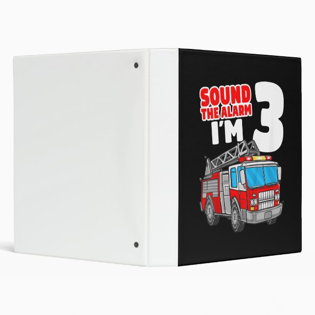 Fire Truck 3 Year Old Firefighter 3rd Birthday Binder (Background)