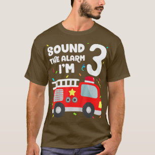 Fire Truck 3rd Birthday Toddler Boy Firefighter 3  T-Shirt