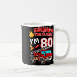 Fire Truck 80th Birthday Firefighter Fireman 80 Ye Coffee Mug