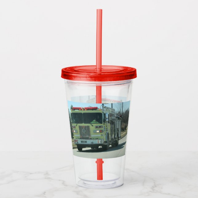 Fire truck acrylic tumbler (Front)