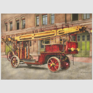 Fire Truck - An electric ladder truck 1907 Tissue Paper