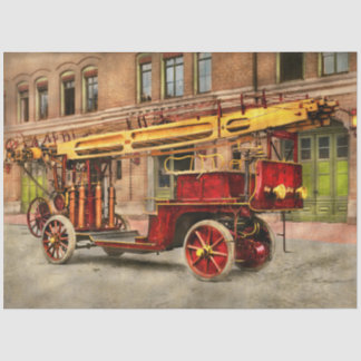 Fire Truck - An electric ladder truck 1907 Tissue Paper