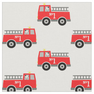 Fire Truck and Dalmatian Fabric