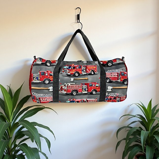 Fire Truck Axe Pattern Personalized Duffle Bag (Creator Uploaded)