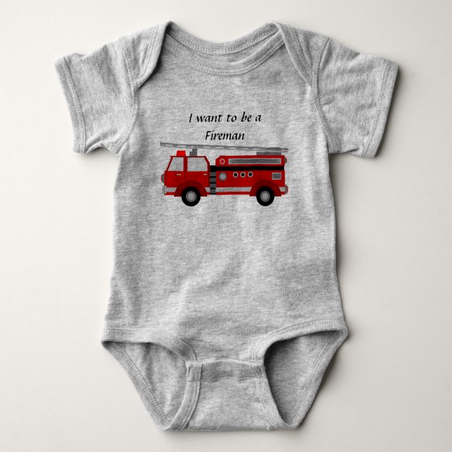 Fire Truck - Baby Romper (Front)
