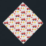 Fire Truck Bandana<br><div class="desc">This fire truck bandana is perfect for your four-legged friend. The design features a red fire truck with a dalmatian in the driver's seat.</div>