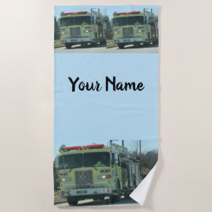 Fire truck beach towel