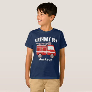 Fire Truck Birthday Boy Custom T-Shirt
