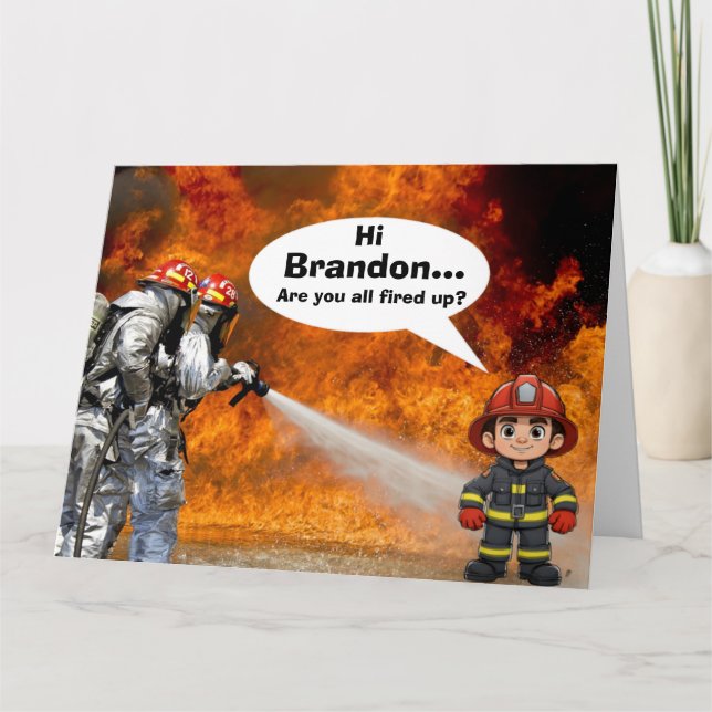 Fire Truck Birthday Card (Front)