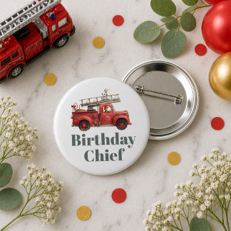 Fire Truck Birthday Firetruck Party 2 Inch Round Button