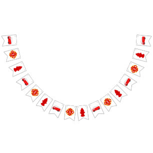 Fire Truck Birthday Party Bunting Flags
