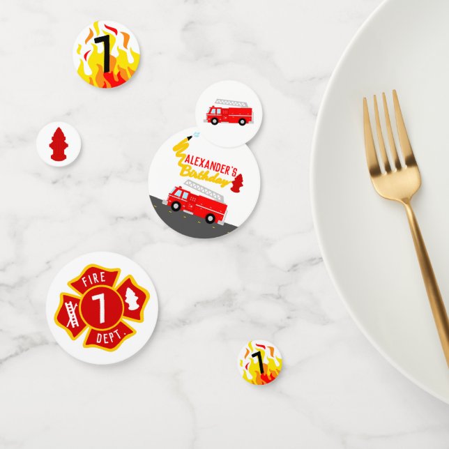 Fire Truck Birthday Party Confetti (Group)