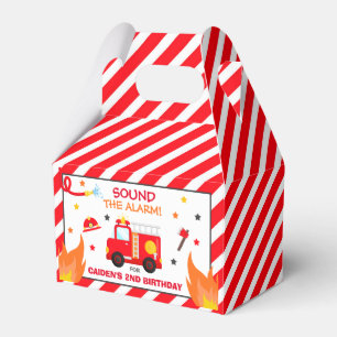 Fire truck Birthday Party Decor Firefighter Party Favor Box