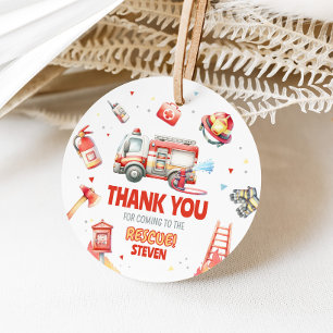 Fire Truck Birthday Party Favour Tags