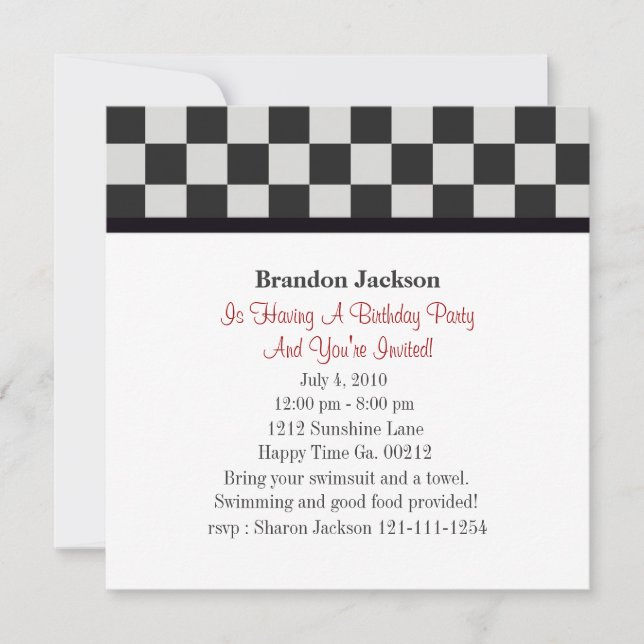 Fire Truck Birthday Party Invitations (Front)