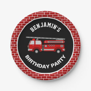 Fire Truck Birthday Party Paper Plate