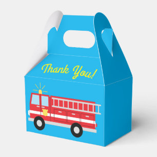 Fire Truck Birthday Party Thank You Favor Box