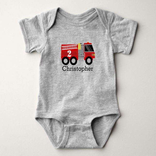 Fire Truck Birthday Shirt (Front)