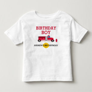 Fire Truck Birthday T-shirt Toddler Kid