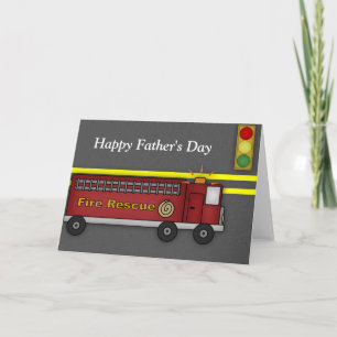 Fire Truck :: Blank Father's Day Greeting Card