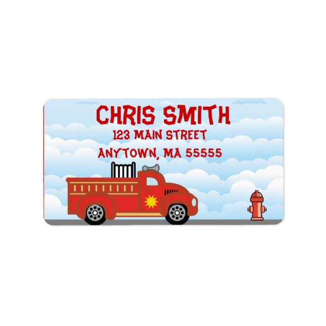 Fire Truck Engine Address Labels (Front)
