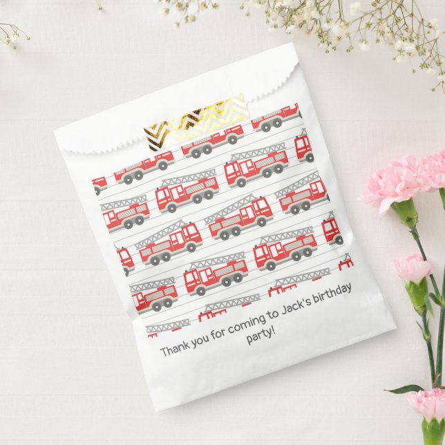 Fire Truck Firefighter Birthday Party Favour Bag (Sealed)