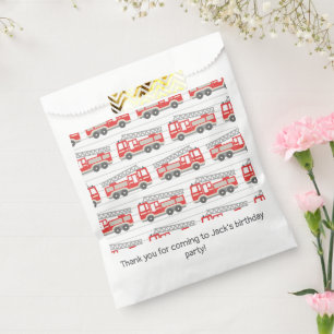 Fire Truck Firefighter Favour Bag