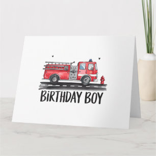 Fire Truck Firefighter The Birthday of Boy Family  Card