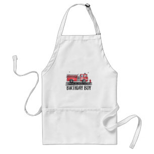 Fire Truck Firefighter The Birthday of Boy Family  Standard Apron